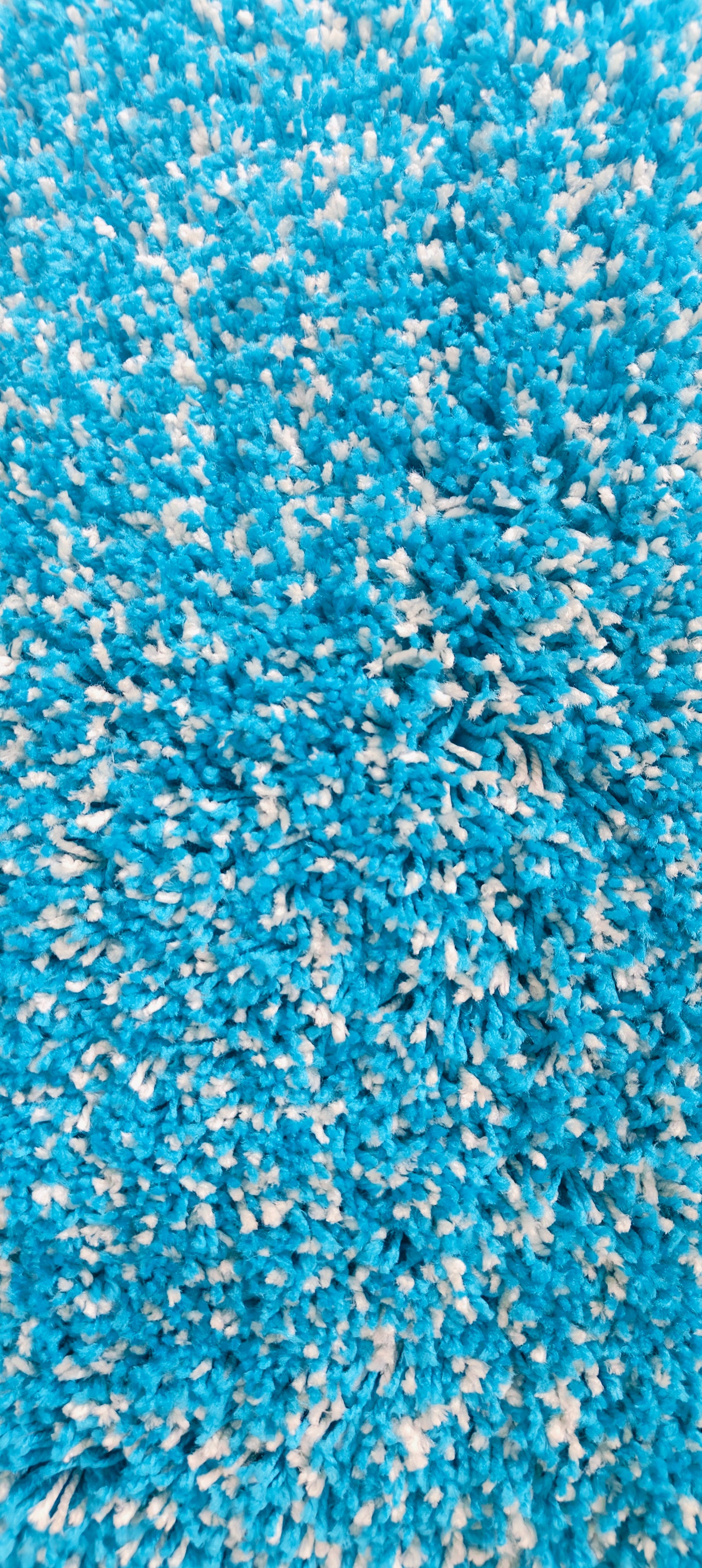 Sky Blue & White Shaggy Carpet – Soft Feel with Anti-Skid Rubber Backing