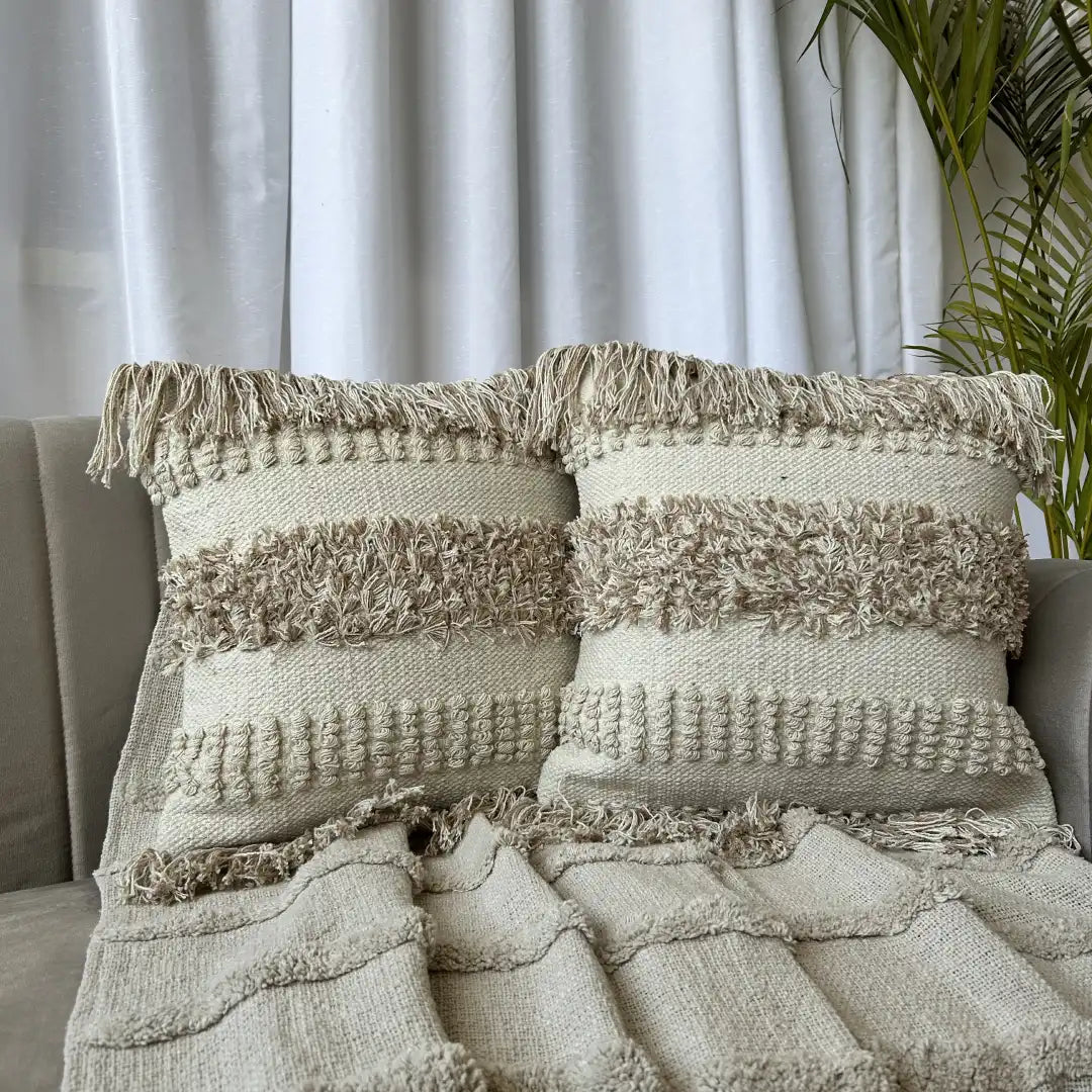 Boho Cushion Cover Handmade by Pit loom work (Set of 1) - Design0012