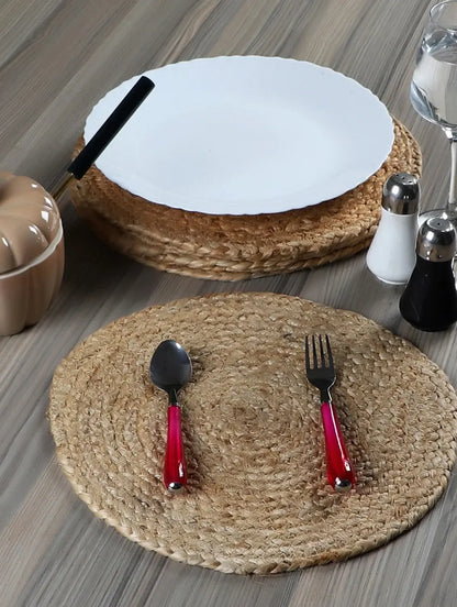 Natural Jute Hand Braided Table Mats -15” Diameter – 38cm Round
