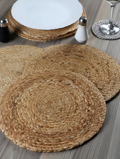 Natural Jute Hand Braided Table Mats -15” Diameter – 38cm Round