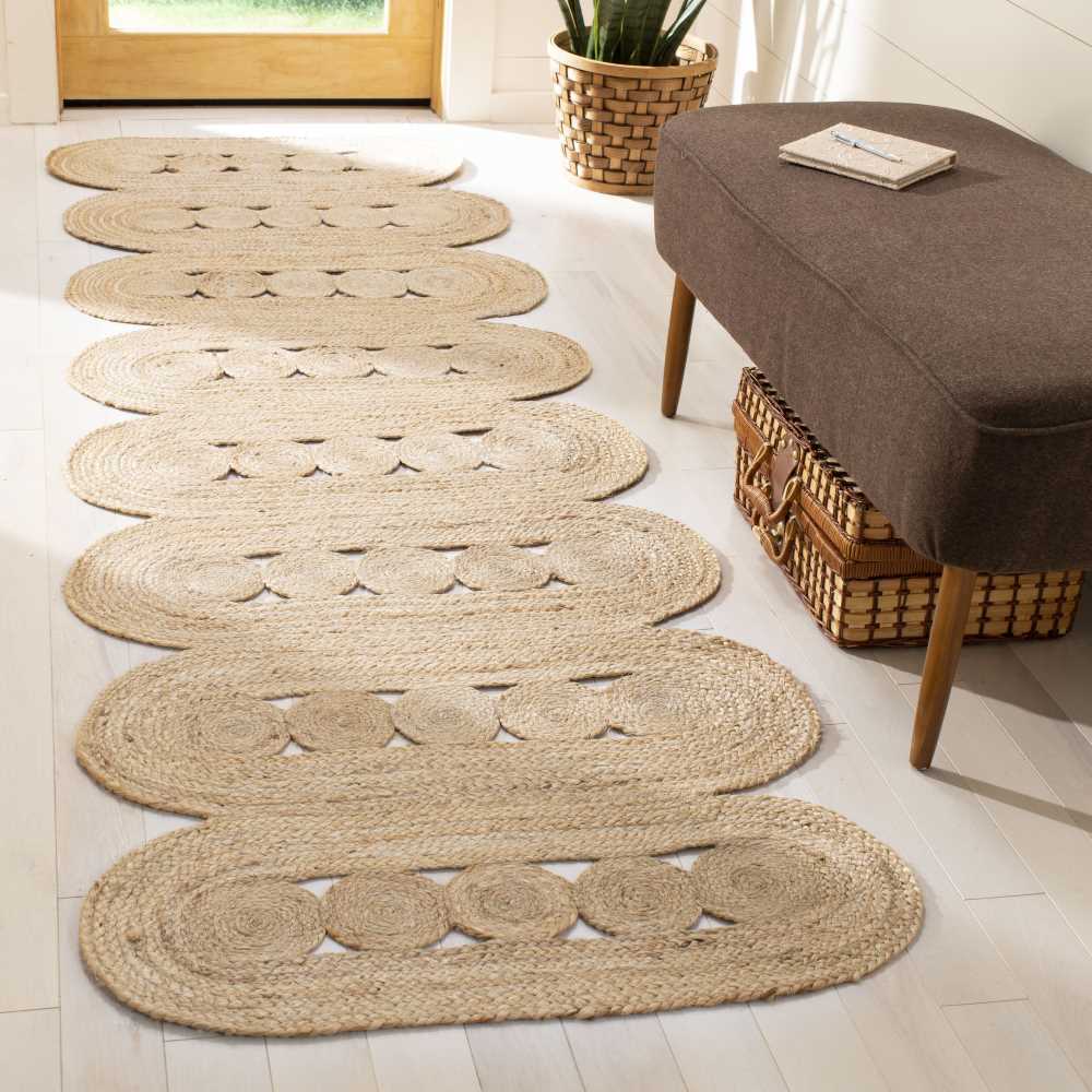 Kashyaparugs handwoven natural jute flat weave area rug with racta border – perfect for living rooms and bedside runners