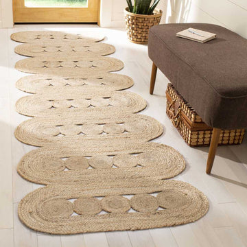 Kashyaparugs handwoven natural jute flat weave area rug with racta border – perfect for living rooms and bedside runners
