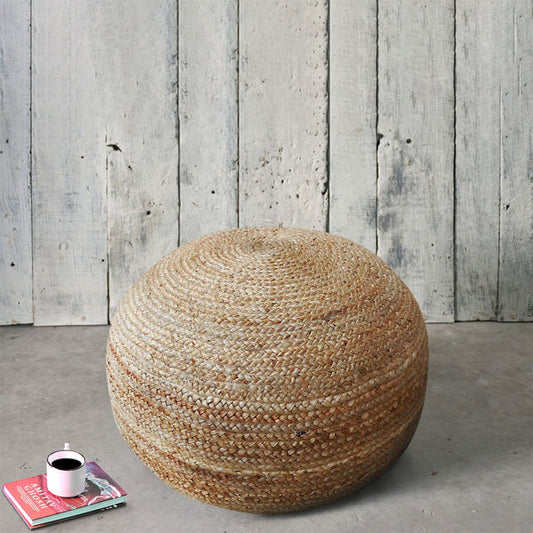 Handmade natural Jute round shape Pouf. 40x40x40 CM.