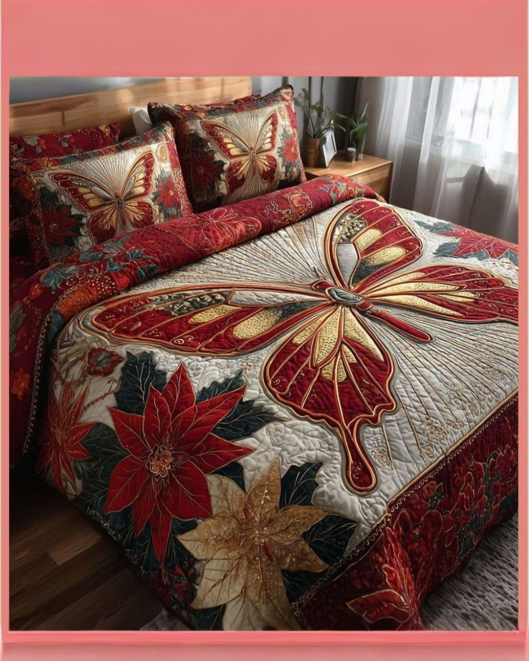 Premium 7D Quilted Vision King Size Bedsheet Set 108x108 Inches with 2 Pillow Covers