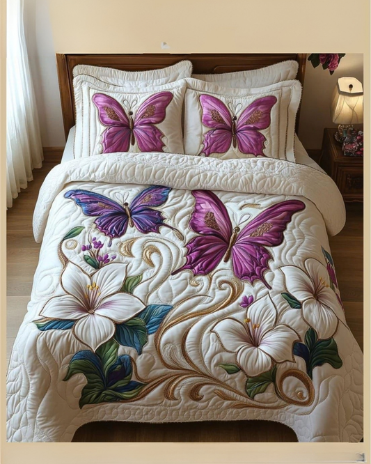 Premium 7D Quilted Vision King Size Bedsheet Set 108x108 Inches with 2 Pillow Covers