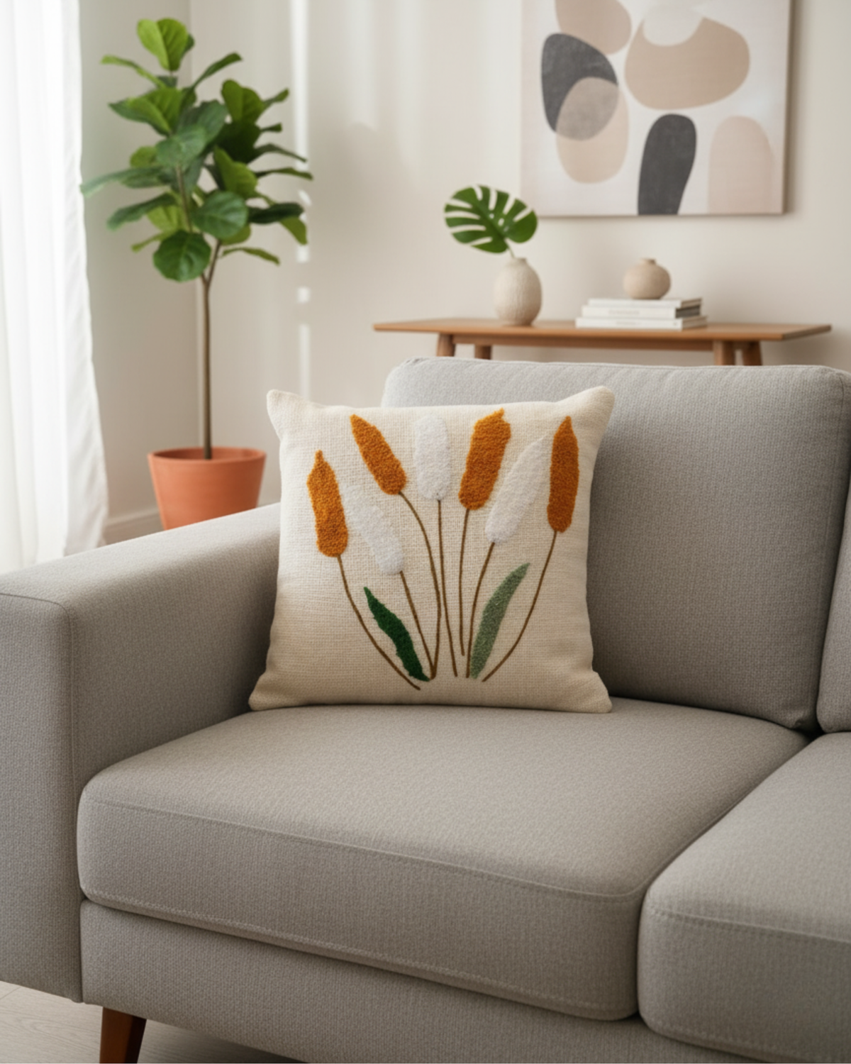 Elegant Designer Cushion Covers – Soft & Durable with Beautiful Floral Embroidery for Living Room Sofa-020