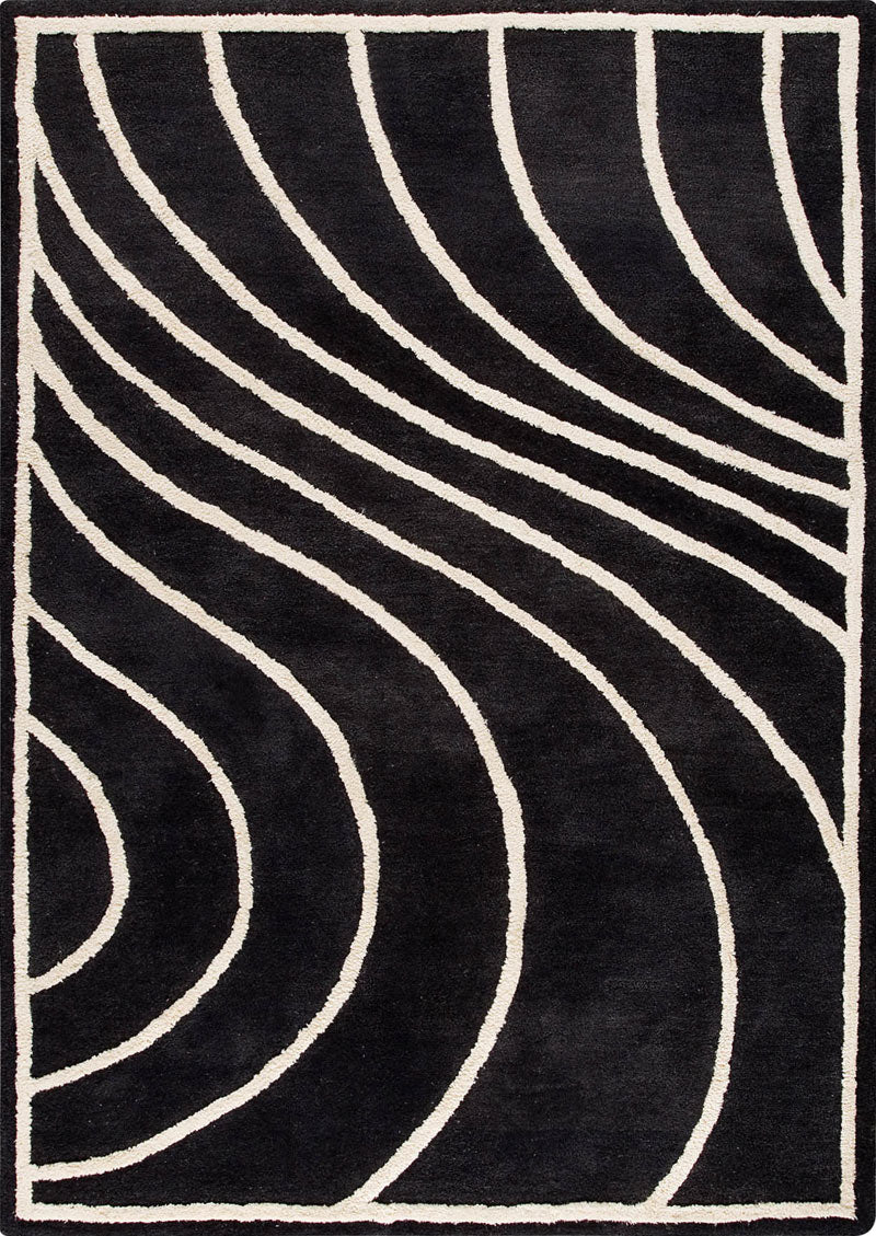 Black & White Fresh From Loom Microfiber Soft Luxury Living Area Rug.