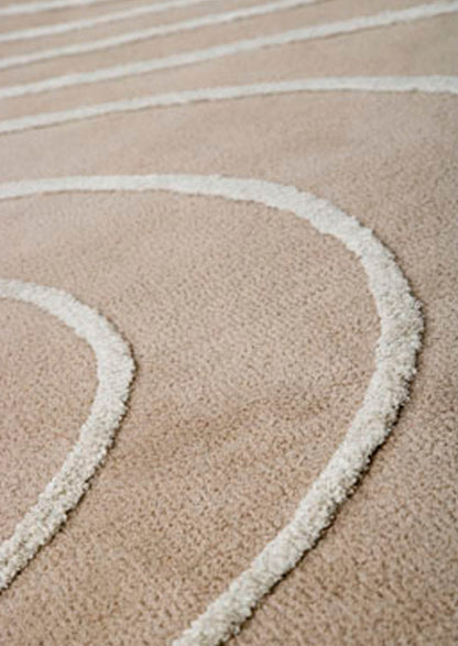Skin Beige With White Premium Soft Microfiber Shaggy Carpet.