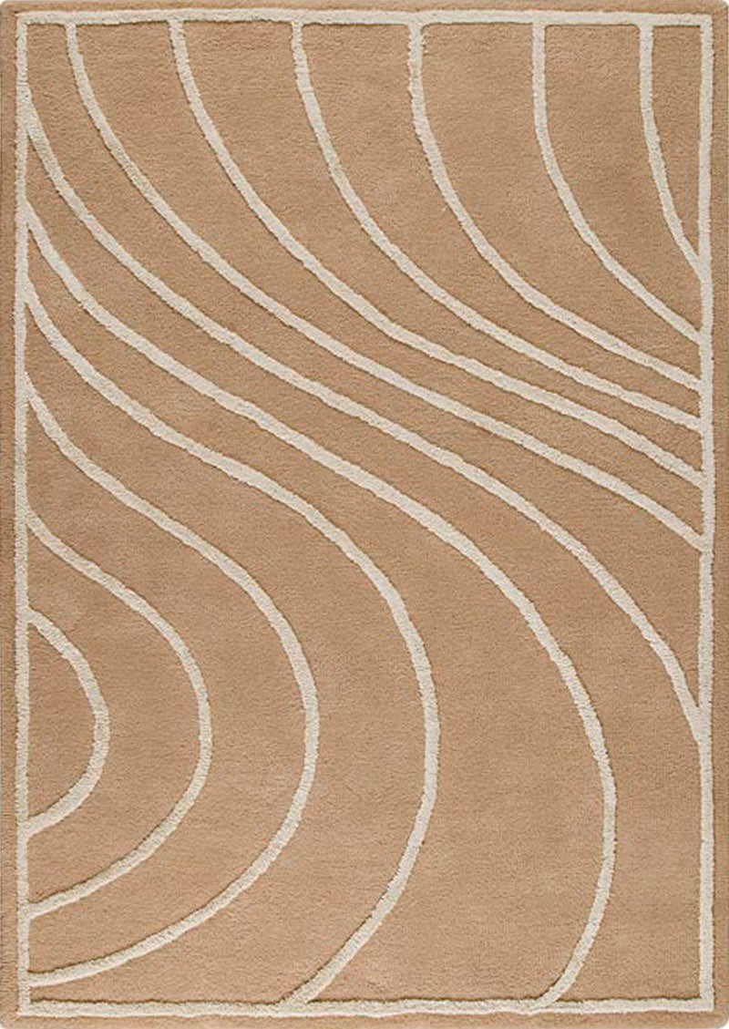 Skin Beige With White Premium Soft Microfiber Shaggy Carpet.