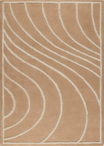 Skin Beige With White Premium Soft Microfiber Shaggy Carpet.