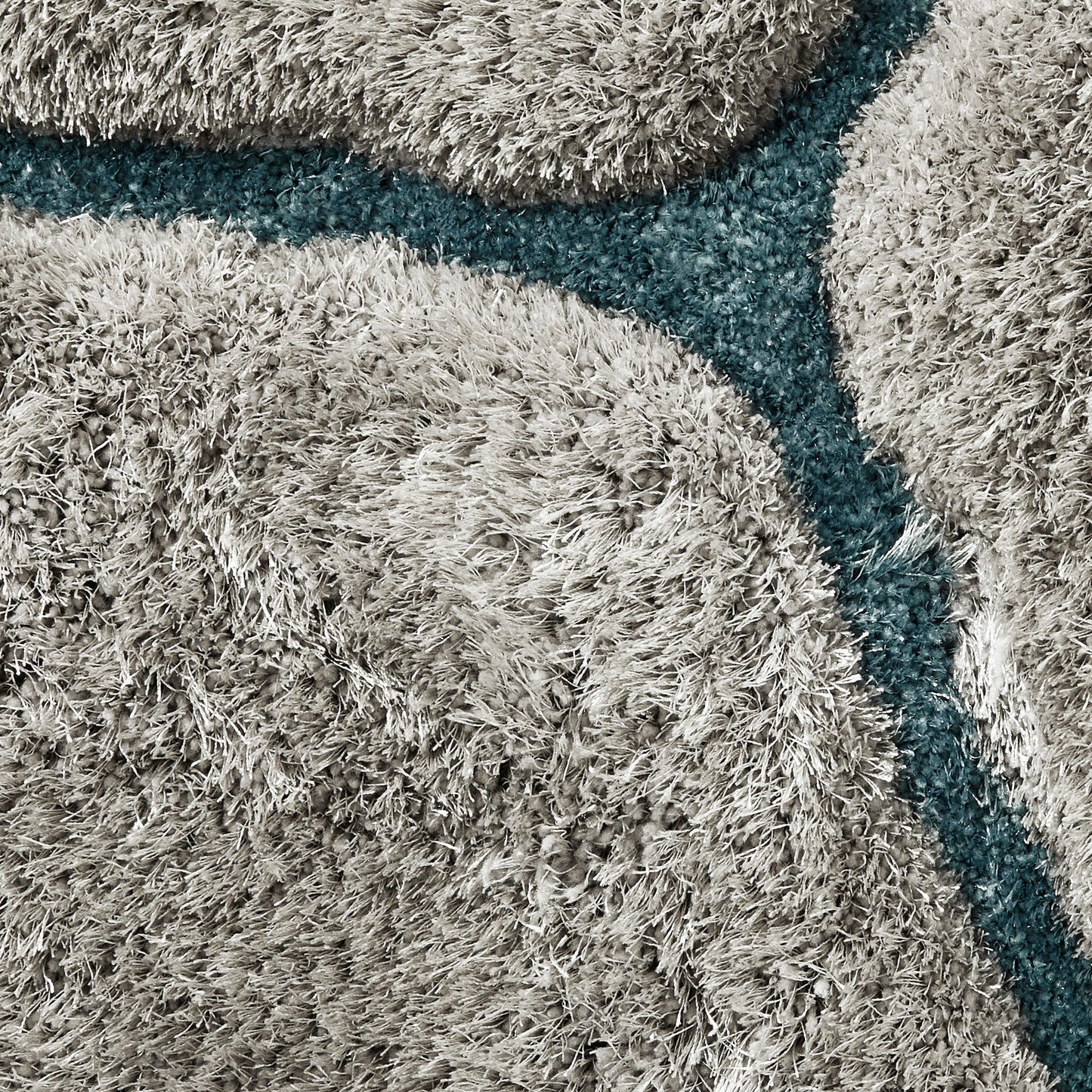 Kashyapa Rugs Collection - Grey & Aqua Geometric Hexagon Design Hand Tufted Modern Floor Rug