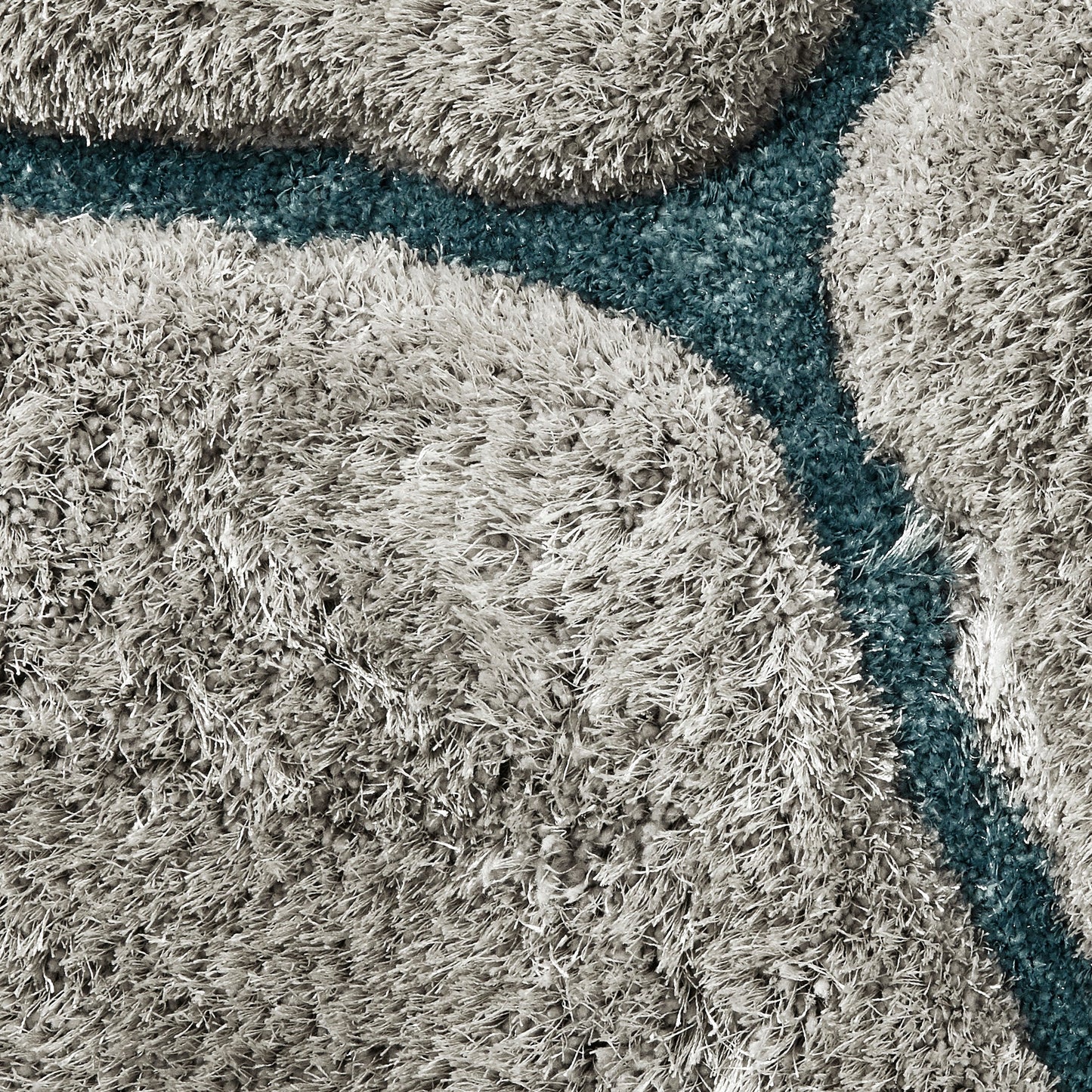 Grey & Aqua Geometric Hexagon Design Hand Tufted Modern Floor Rug