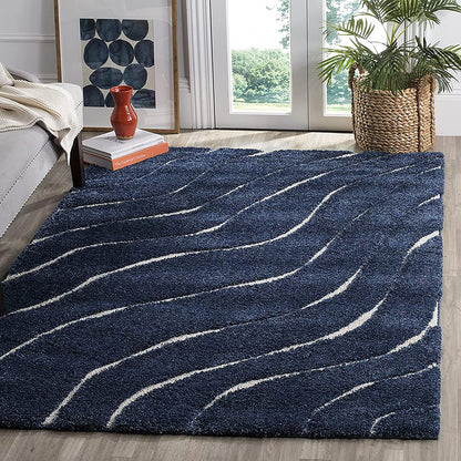 Micro Navy Blue Waves Carpets.