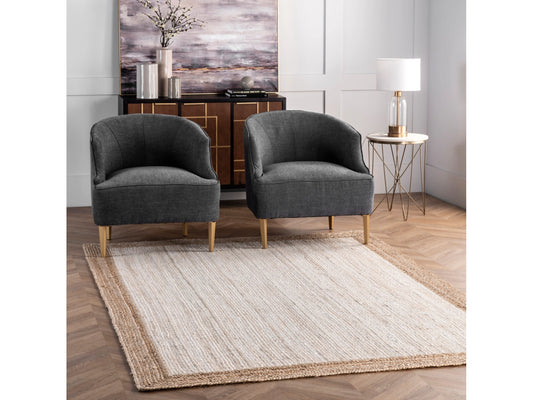 Kashyapa Rugs Collection-Natural Jute Racta Boarder Area Rug. ( Shaggy Living Room carpet , Bedside Runners )