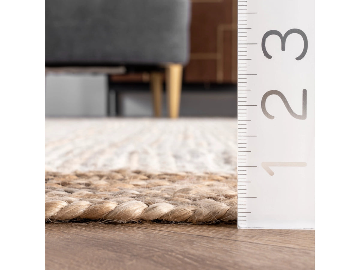 Kashyapa Rugs Collection-Natural Jute Racta Boarder Area Rug. ( Shaggy Living Room carpet , Bedside Runners )