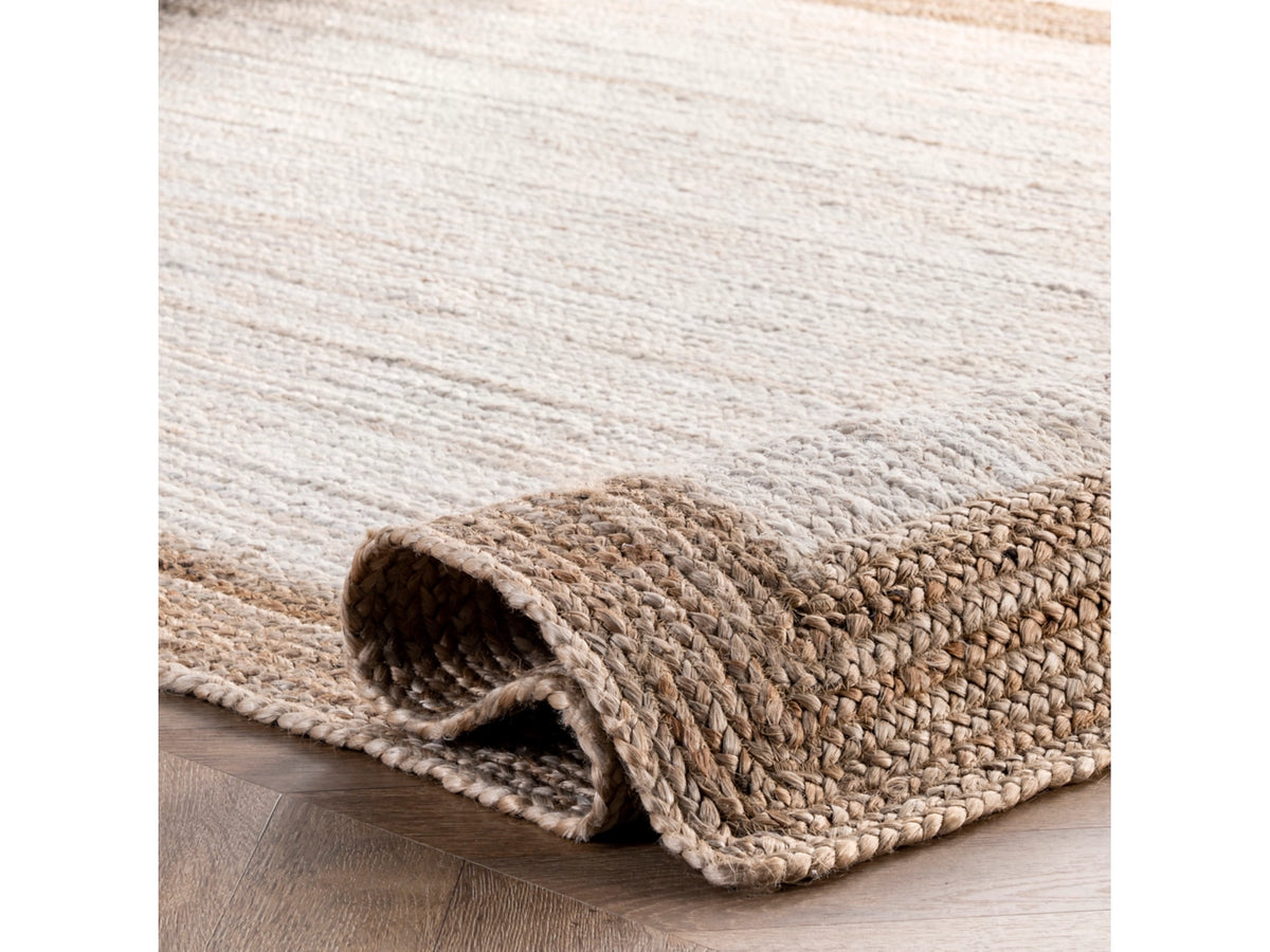 Kashyapa Rugs Collection-Natural Jute Racta Boarder Area Rug. ( Shaggy Living Room carpet , Bedside Runners )