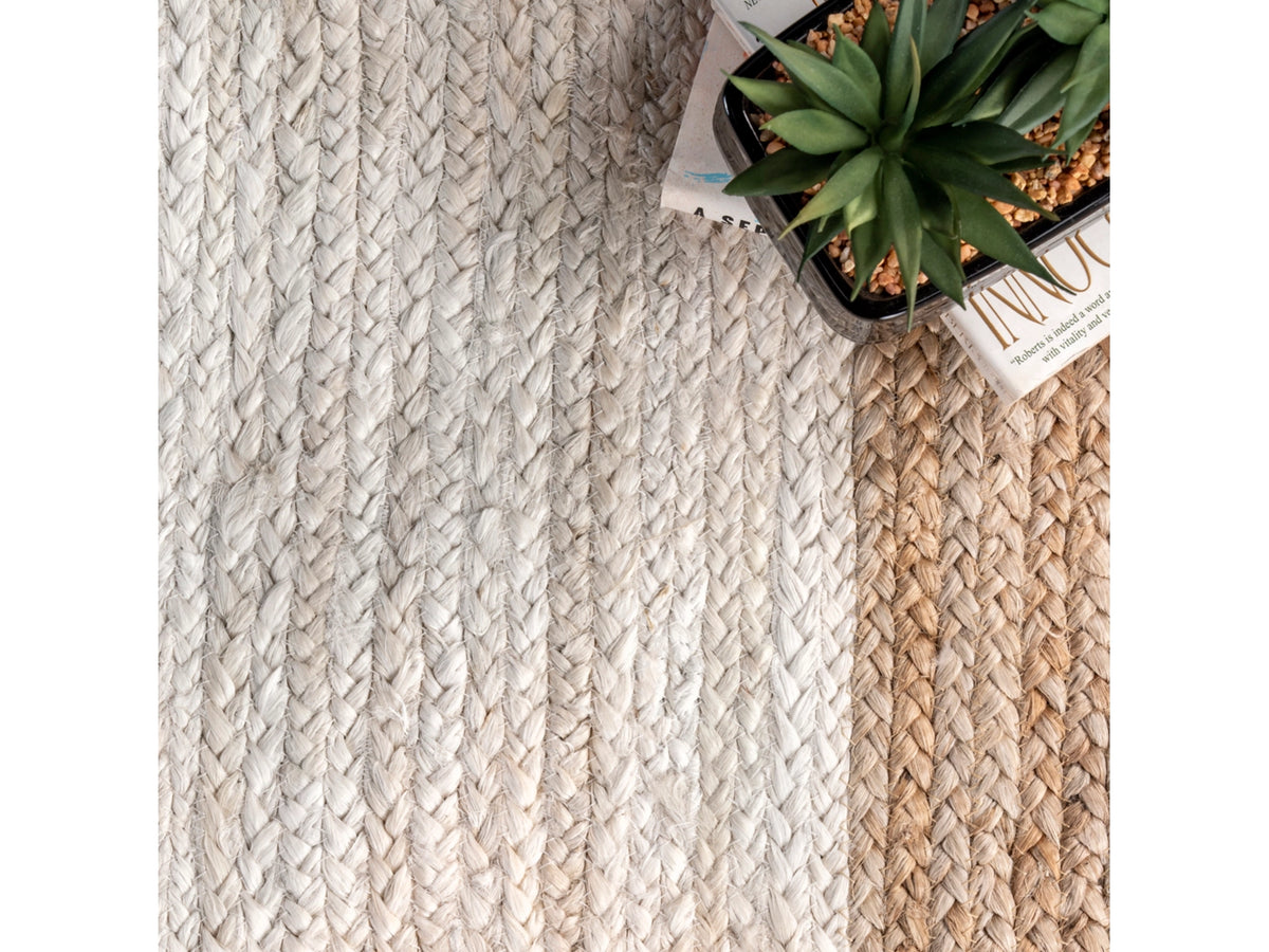 Kashyapa Rugs Collection-Natural Jute Racta Boarder Area Rug. ( Shaggy Living Room carpet , Bedside Runners )
