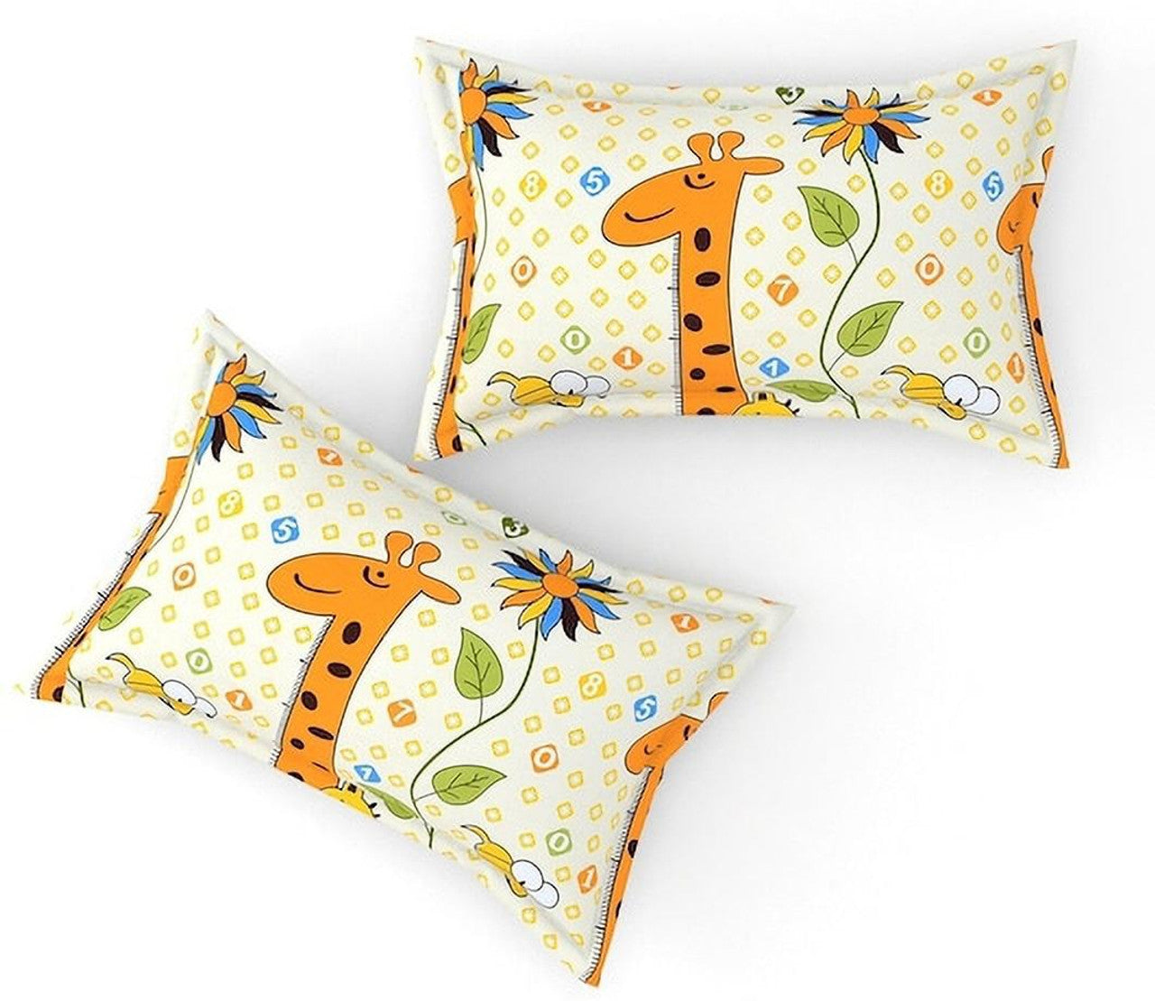Kashyapa Rugs Microfiber Double Floral Fitted (Elastic) Bedsheet  (Pack of 1 Bedsheet + 2 Pillow Orange, Yellow)