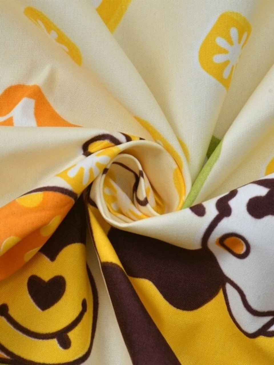 Kashyapa Rugs Microfiber Double Floral Fitted (Elastic) Bedsheet  (Pack of 1 Bedsheet + 2 Pillow Orange, Yellow)