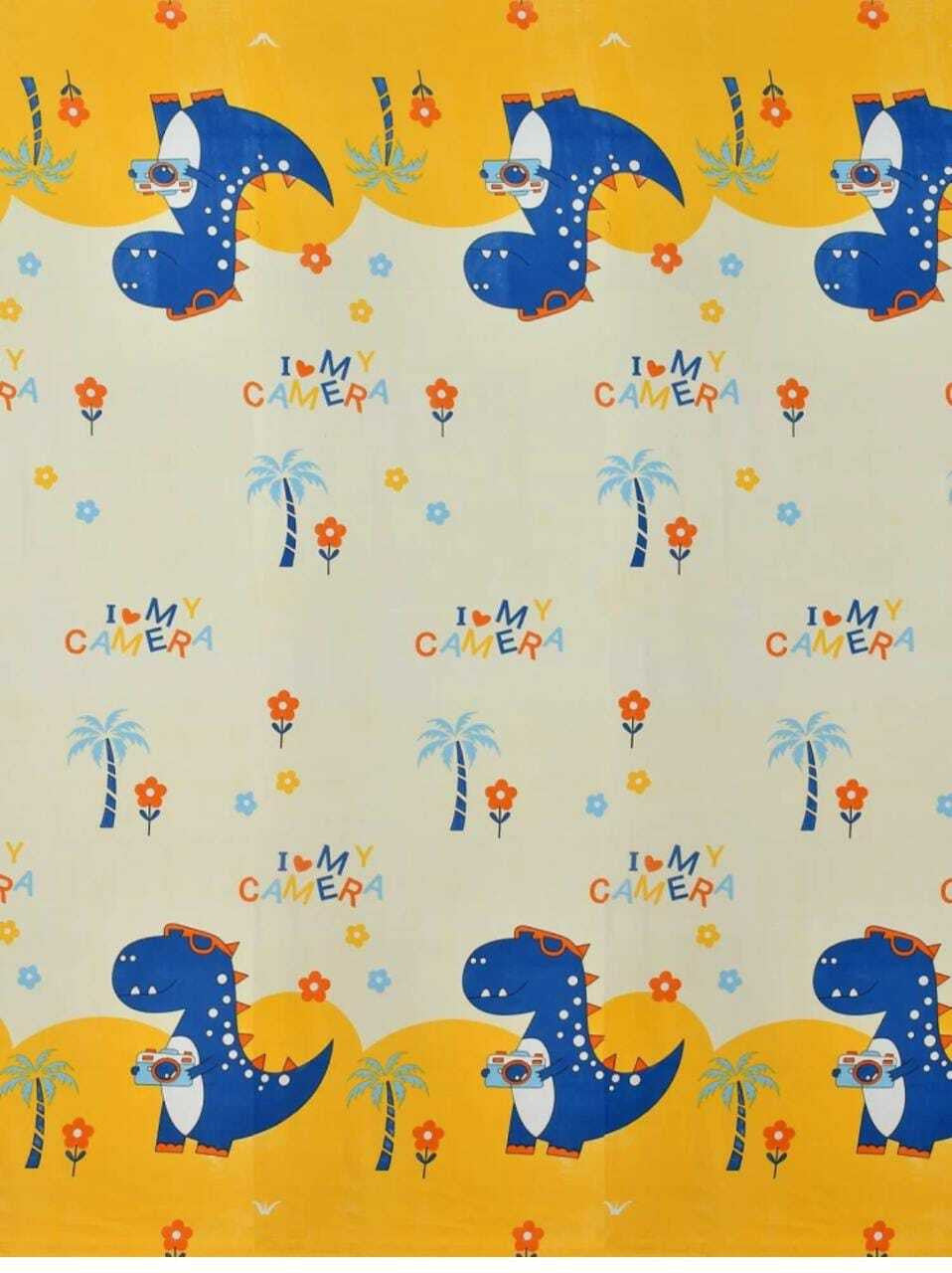 Kashyapa Rugs Microfiber Double Floral Fitted (Elastic) Bedsheet   (Pack of 1 Bedsheet + 2 Pillow , Yellow, Blue)