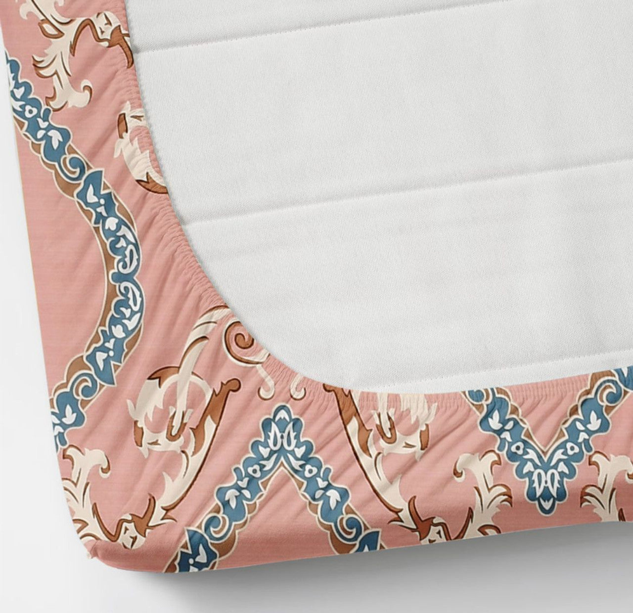 Kashyapa Rugs Microfiber Double Striped Fitted (Elastic) Bedsheet  (Pack of 1 Bedsheet + 2 Pillow Covers, Pink, cotton)