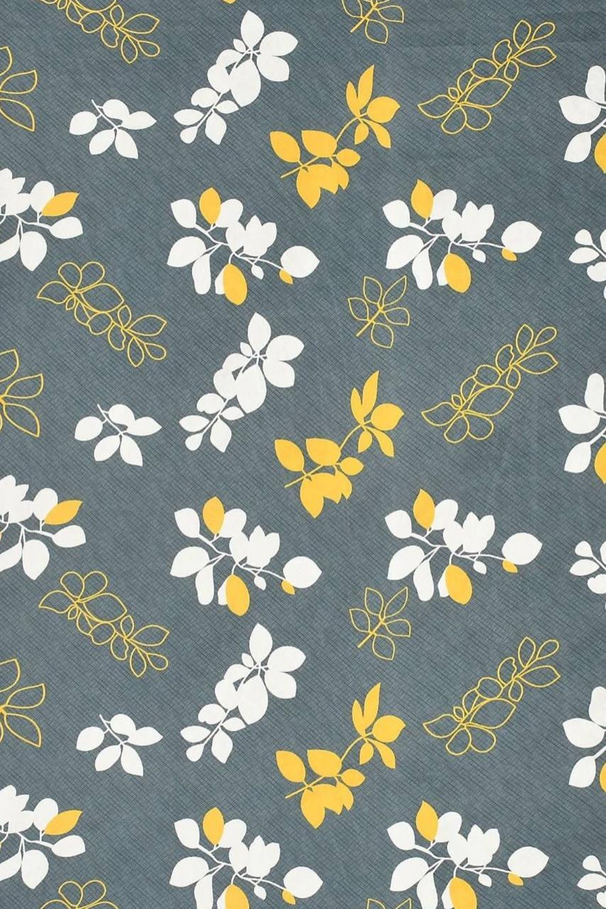 Kashyapa Rugs Microfiber King Printed Fitted (Elastic) Bedsheet  (Pack of 1 Bedsheet + 2 Pillow Covers, grey yellow)