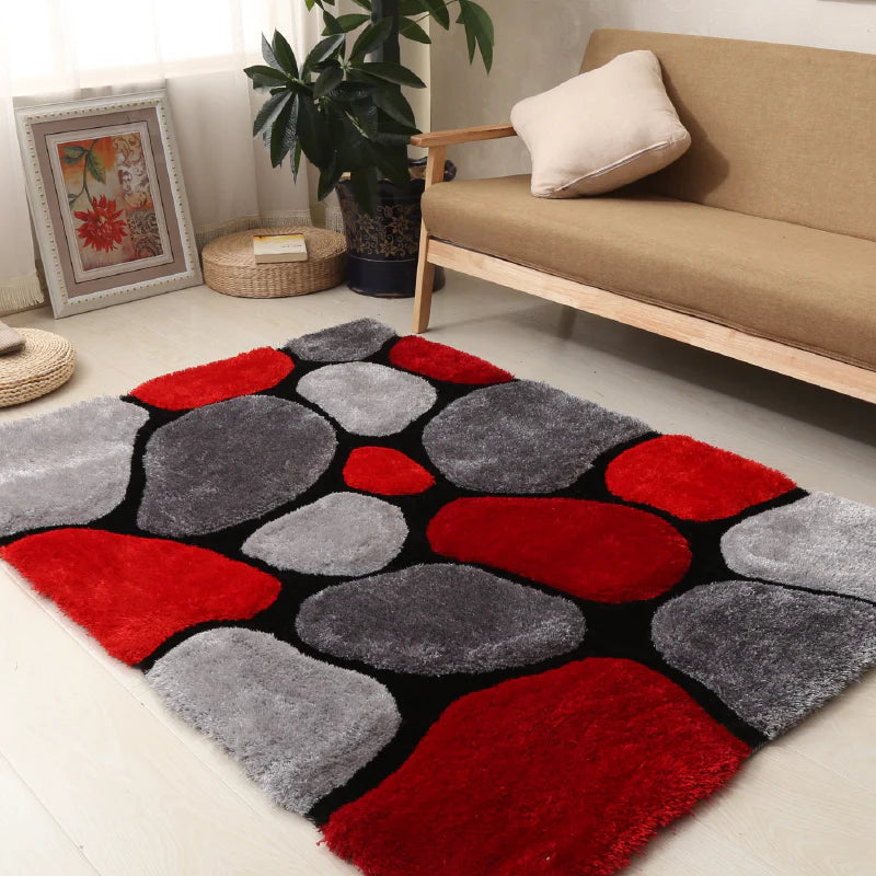 multi Stones Classical Look Shaggy Living Room Carpet.
