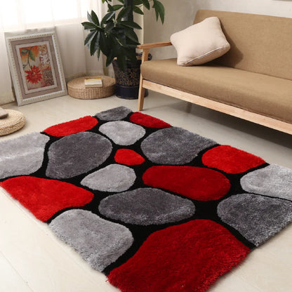multi Stones Classical Look Shaggy Living Room Carpet.
