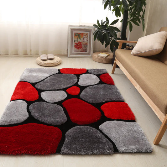 multi Stones Classical Look Shaggy Living Room Carpet.