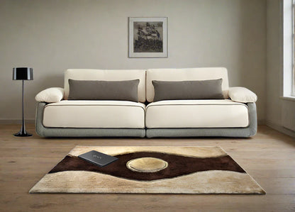 Brown & Beige Shaggy Carpet – Soft Feel with Anti-Skid Rubber Backing