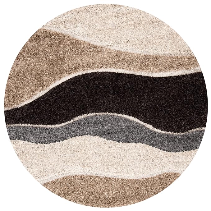 Shaggy Multicolor Microfiber Extra Soft Round Carpet
