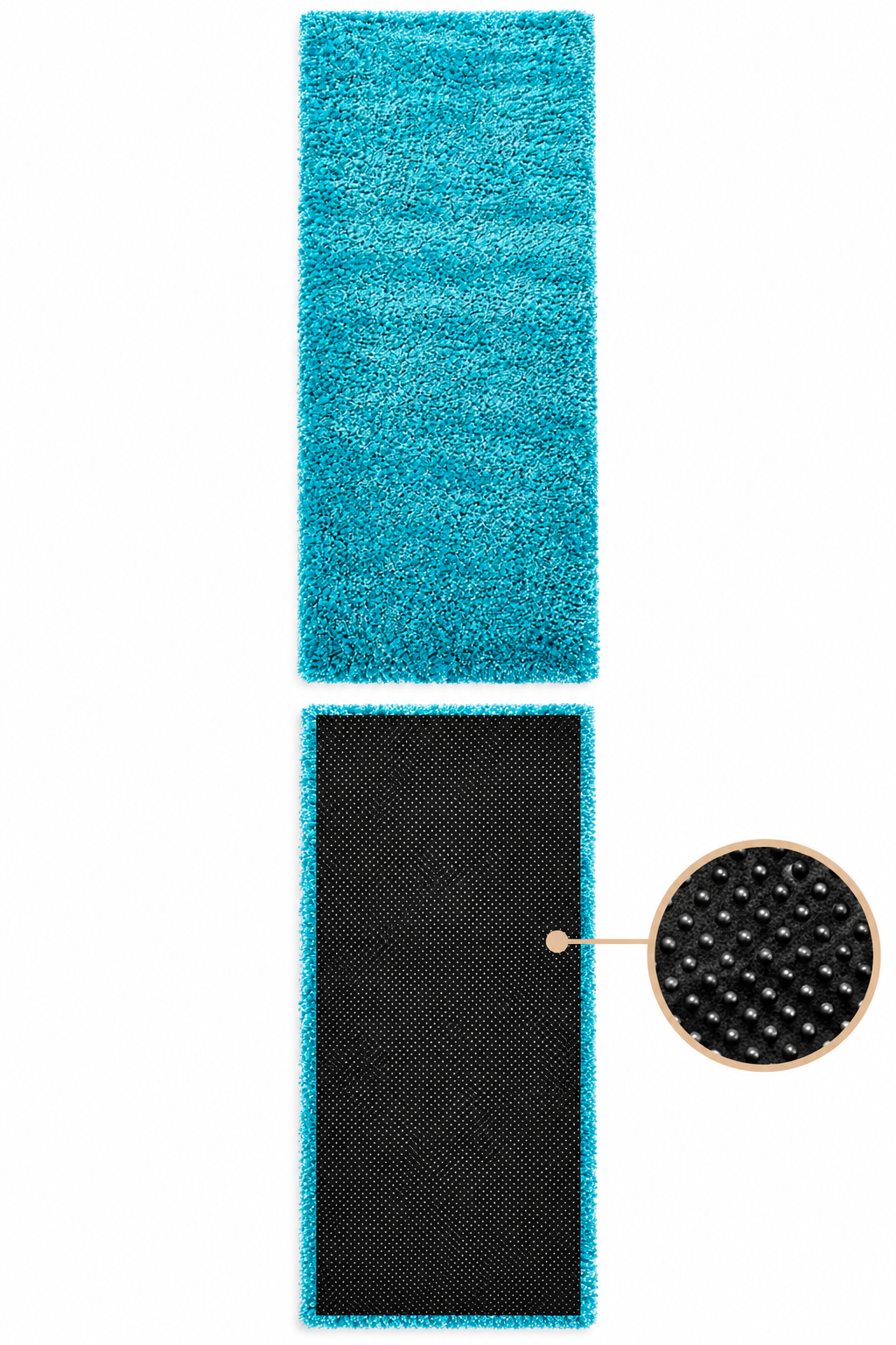 Ice Blue 2 Inch long Pile Premium Micro Runner - Extra Soft Feel, Anti-Skid Rubber Backing