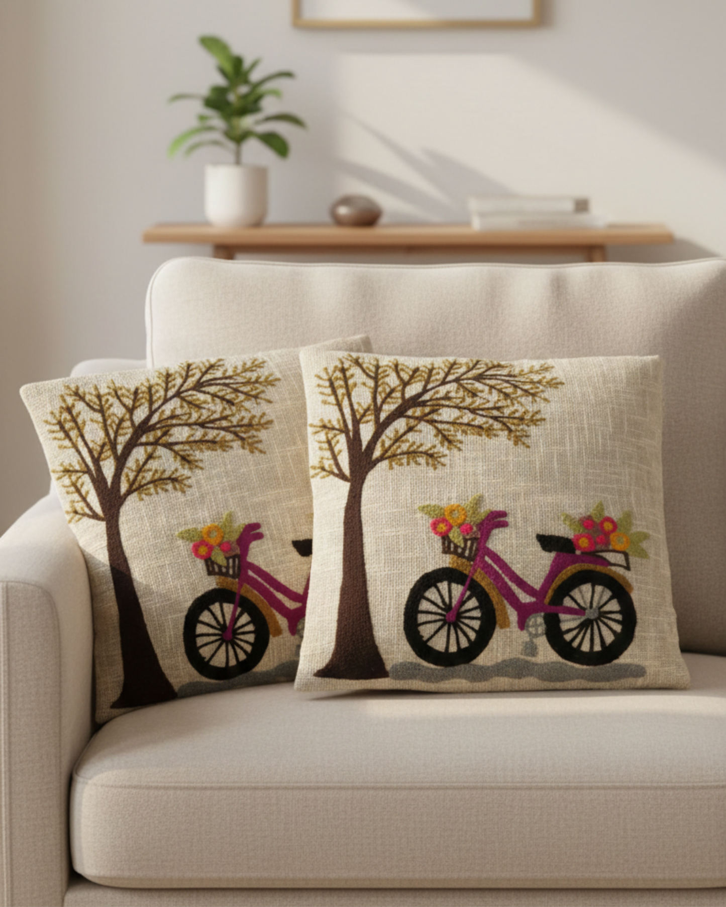 Elegant Designer Cushion Covers – Soft & Durable with Beautiful Floral Embroidery for Living Room Sofa-029