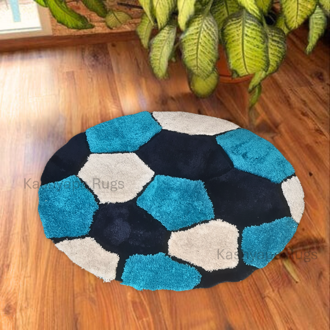 Premium Colours Combo Shaggy Football Rug
