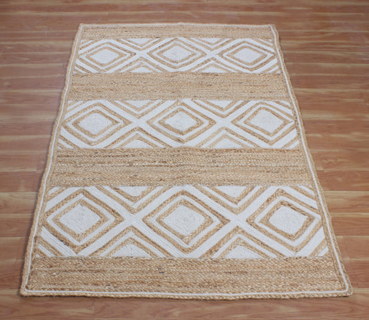 Kashyapa Rugs Collection-Natural Jute Beautiful Design Area Rug. ( Shaggy Living Room carpet , Bedside Runners )