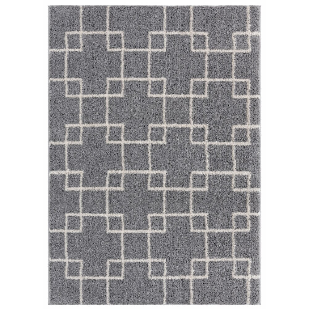Kashyapa Rugs Collection -Grey Super Soft Microfiber Silk Touch Shaggy Luxury Rug.