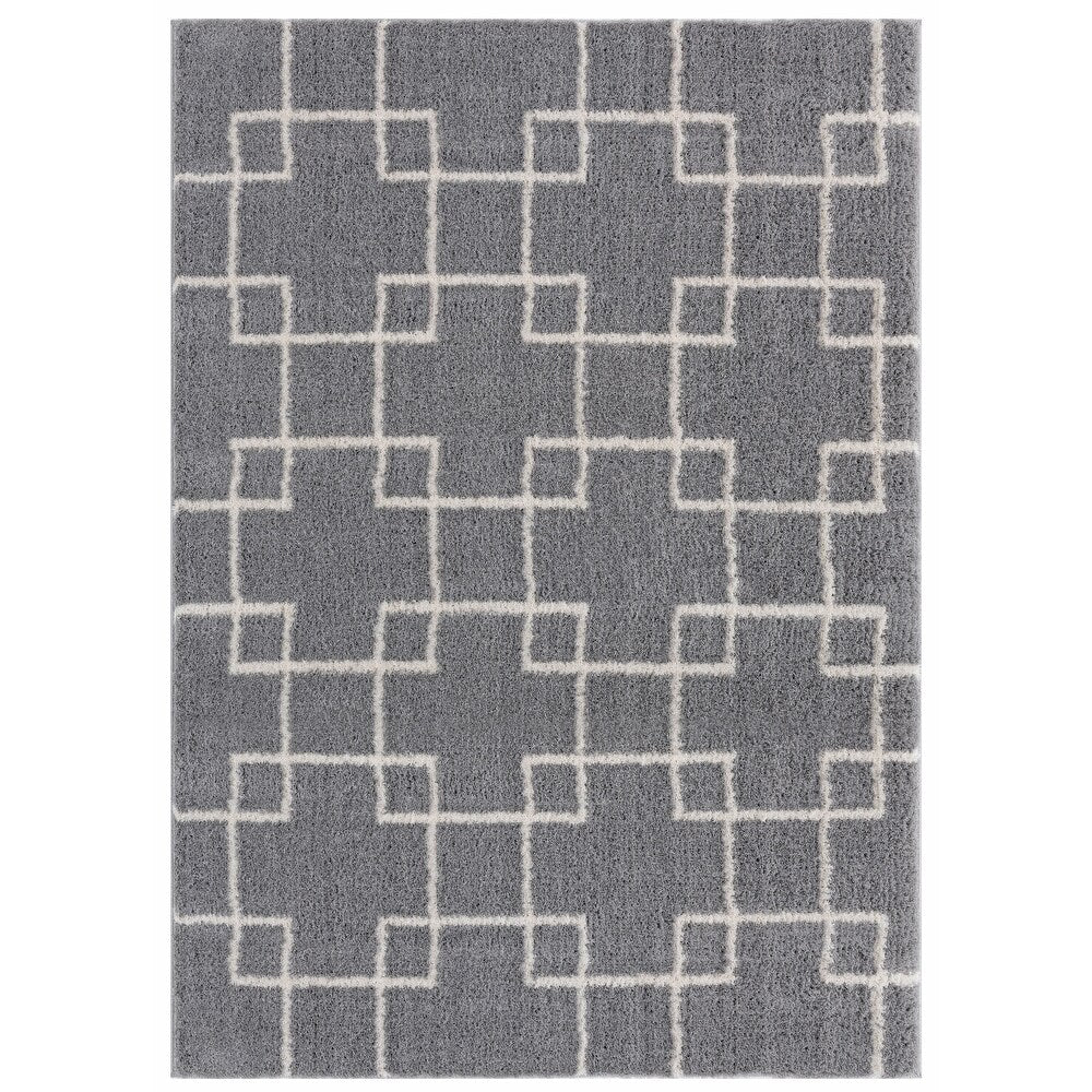 Grey Super Soft Microfiber Silk Touch Shaggy Luxury Rug.