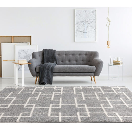 Grey Super Soft Microfiber Silk Touch Shaggy Luxury Rug.