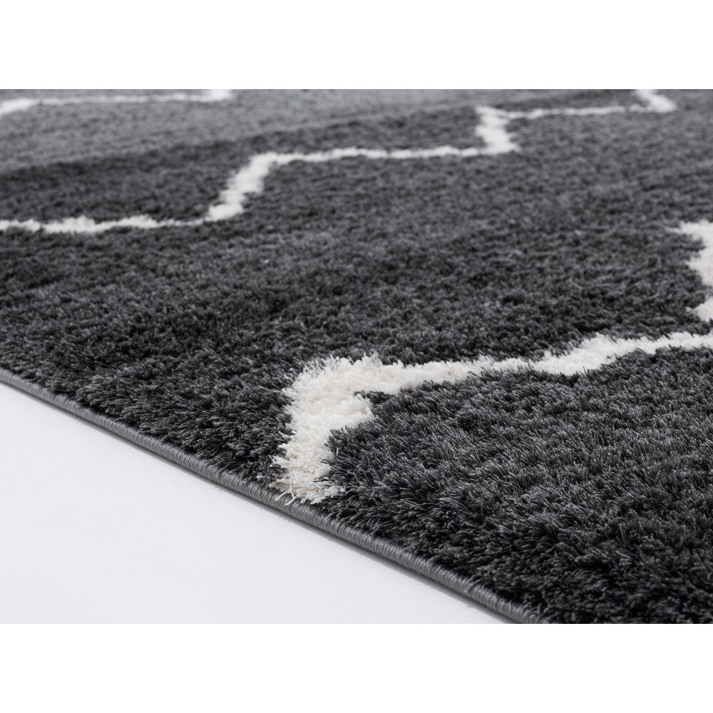 Kashyapa Rugs Collection- Black Color Extra Soft Microfiber Luxury Carpet.