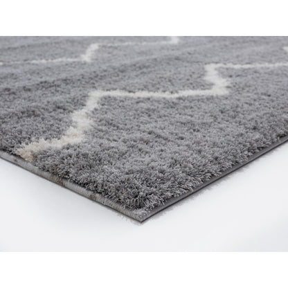 Kashyapa Rugs Collection -Grey & White  Super Soft Microfiber Silk Touch Shaggy Rug.
