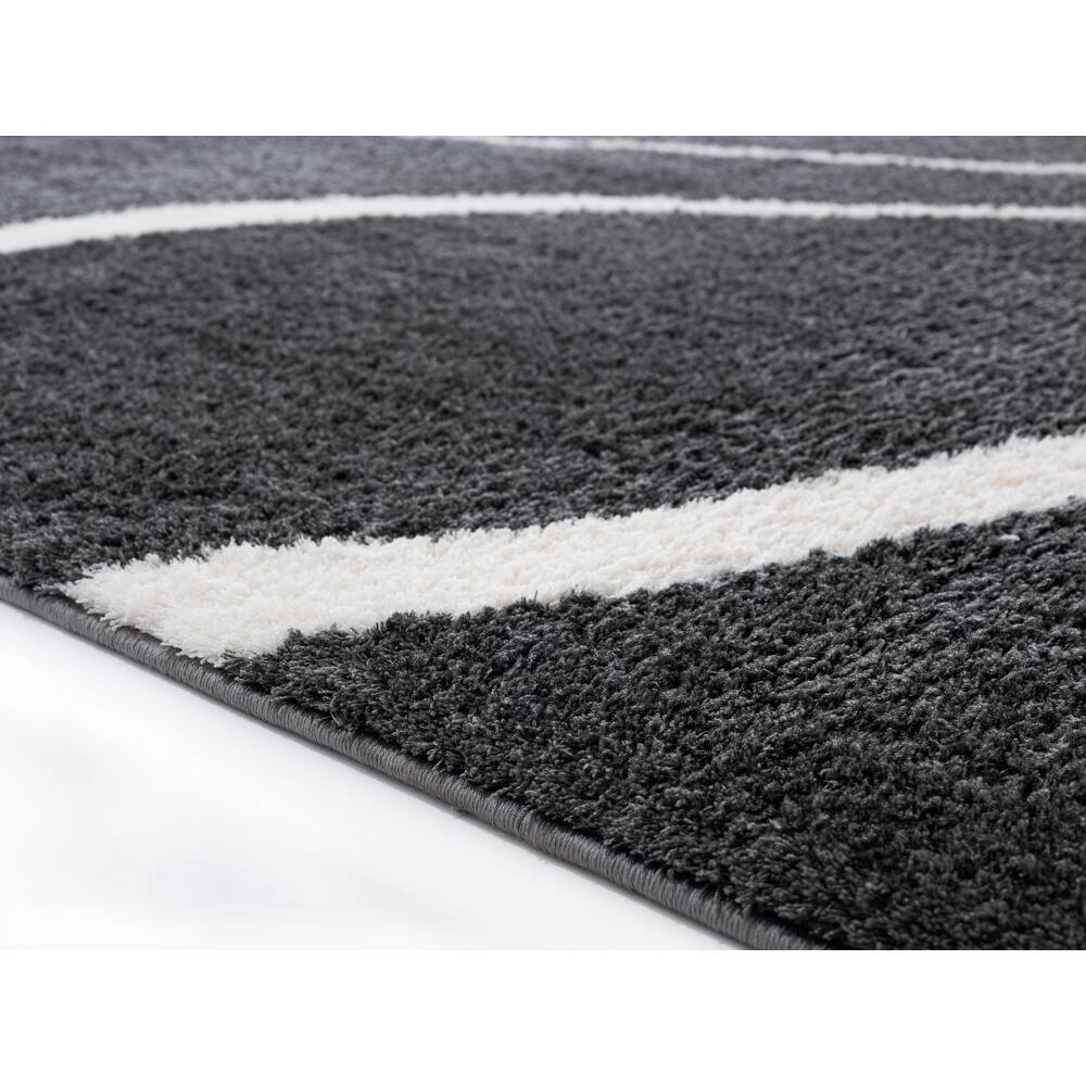 Kashyapa Rugs Collection- Black And White  Premium Soft Micro Carpet.