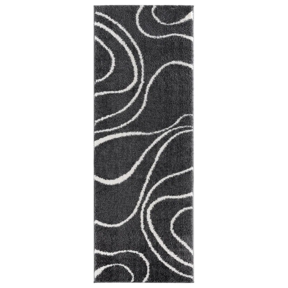 Kashyapa Rugs Collection- Black And White  Premium Soft Micro Carpet.