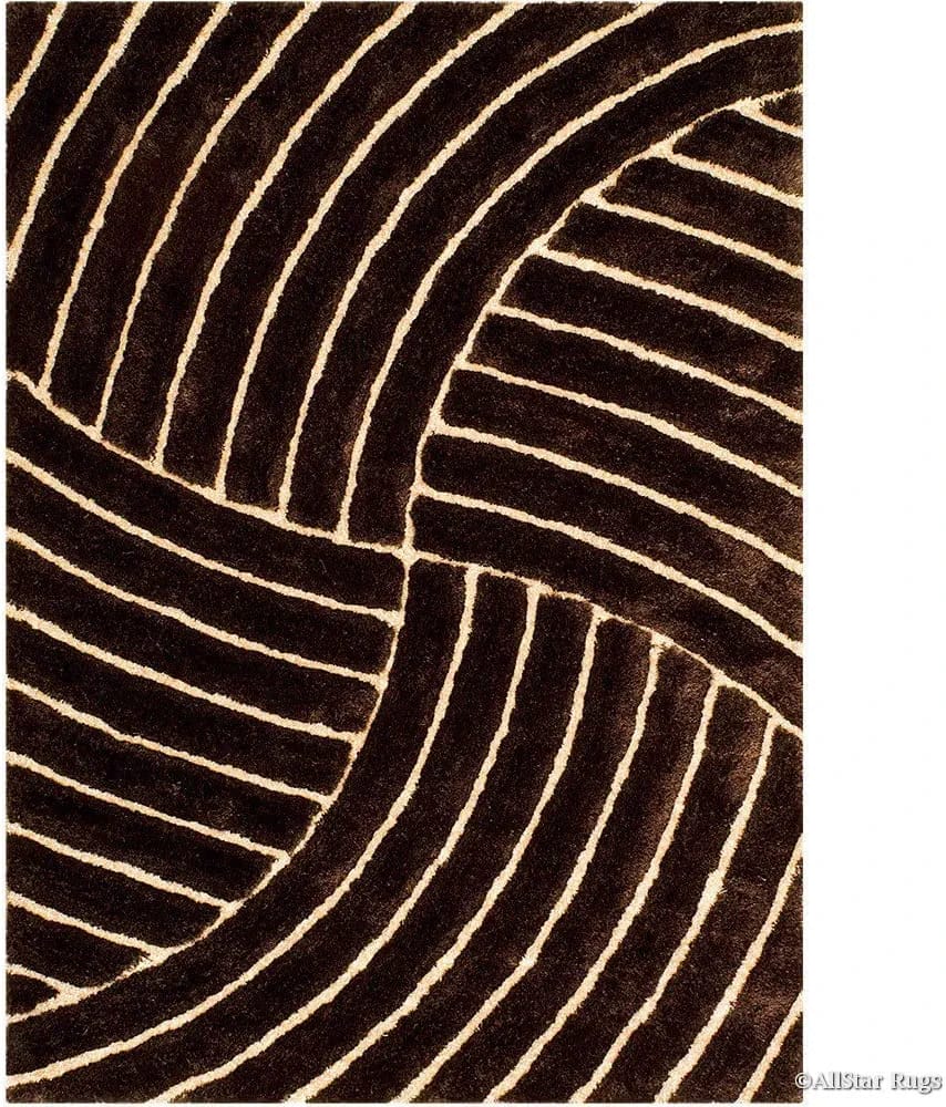 Coffee with Beige 3D Cut Classical Look Modren Area Rug.