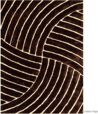 Coffee with Beige 3D Cut Classical Look Modren Area Rug.