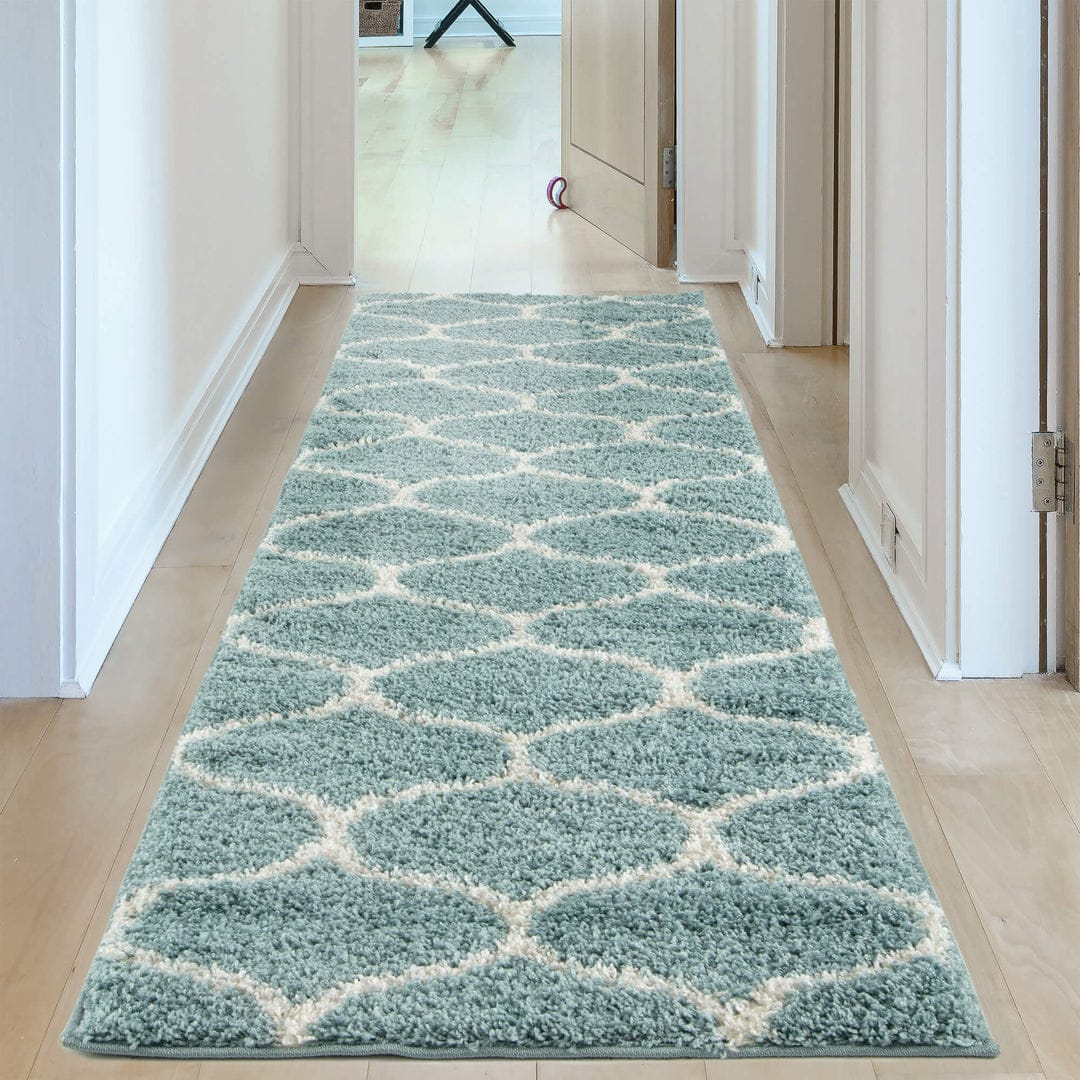 Micro Aqua and Ivory Moroccon Premium Design Carpet.