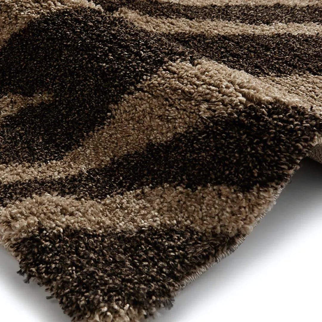 Kashyapa Rugs Collection-Brown With Beige Zebra Design Soft Microfiber Fluffy Rug.