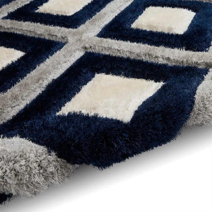Kashyapa Rugs Collection-Premium Multi Geometric Design Modern Shaggy Microfiber Living Area Luxury Carpet.