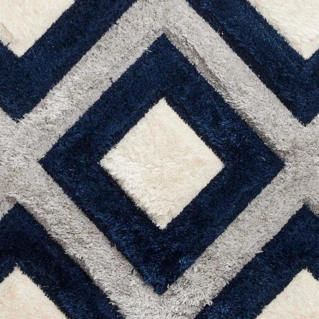 Kashyapa Rugs Collection-Premium Multi Geometric Design Modern Shaggy Microfiber Living Area Luxury Carpet.