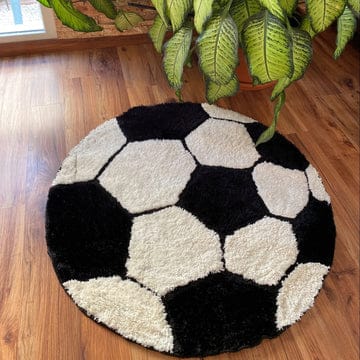 Kashyapa Rugs Kids Collection – Shaggy Football Carpet Round Carpet