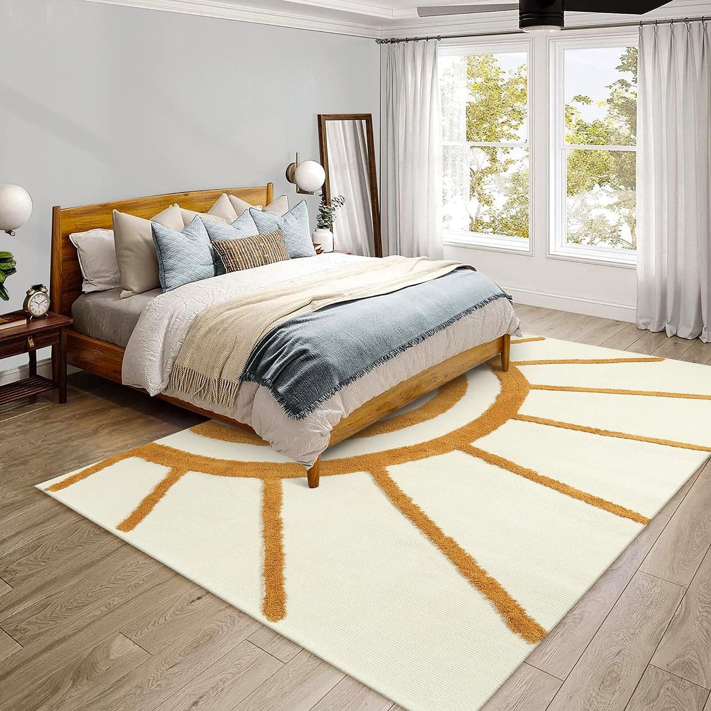 Multi Modern Shaggy Microfiber Living Area Carpet.